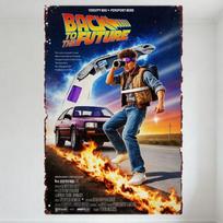 Atgal į ateitį metalinis skardinis ženklas, vintažinis retro filmo plakatas su DeLorean automobiliu, namų barui, vyriškam urveliui, sienos dekoravimui 20x30cm(7.8x11.8inch)